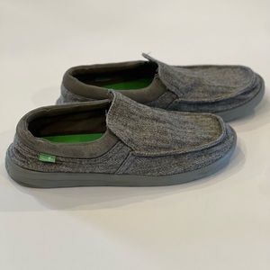 Sanuk Men's Hi Bro Lite Wooly Loafer size 8 Light grey slip ons surfer boho